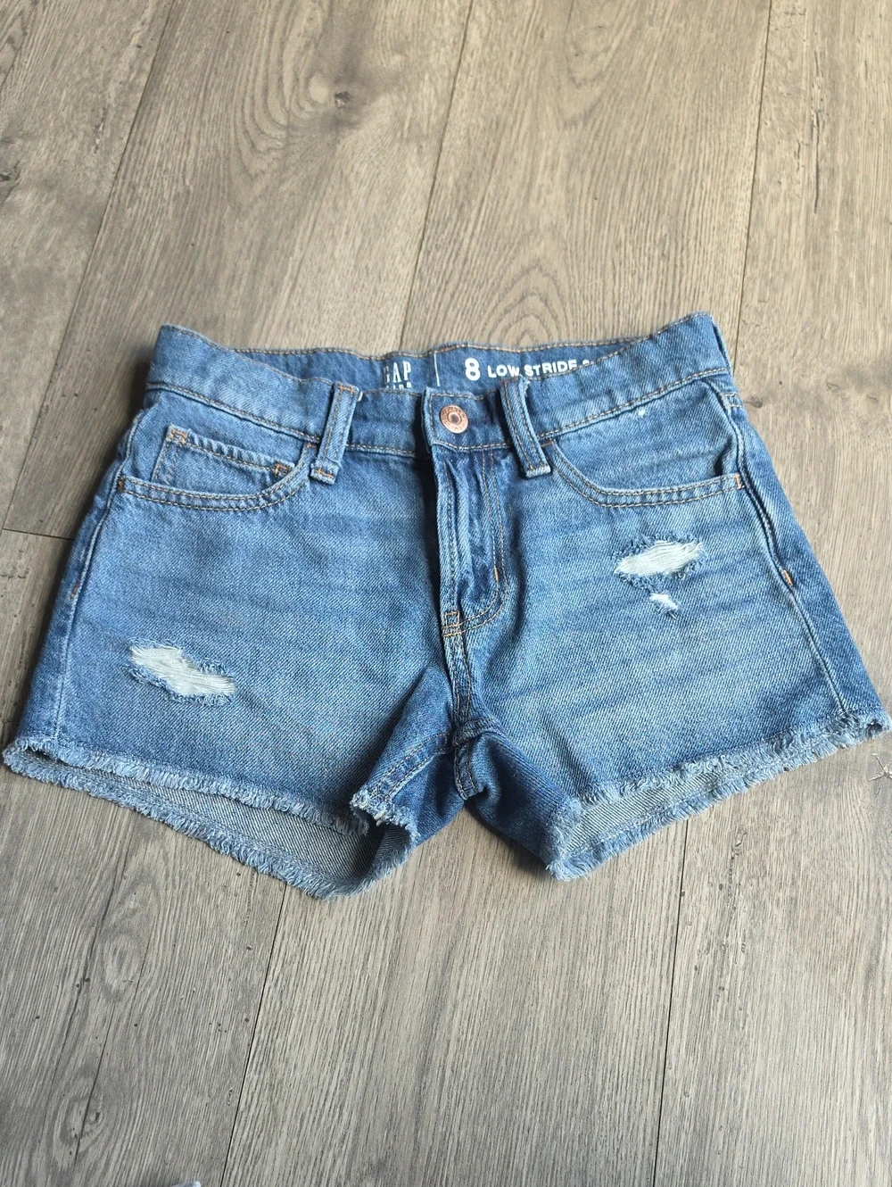 GAP Light Blue Distressed Denim Shorts